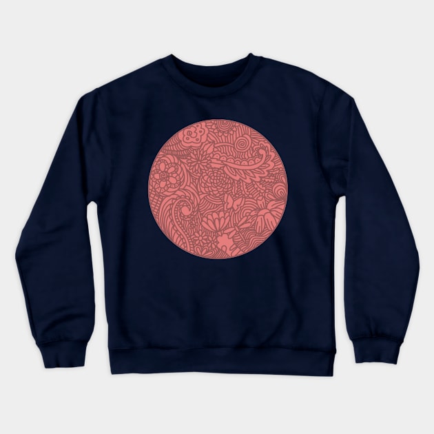 FLOWERS & CATS MANDALA RED Crewneck Sweatshirt by ulricartistic